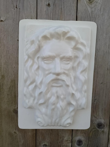 Green man face plastic mould - green,