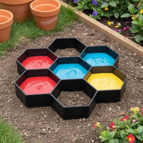 Hexagonal concrete paving - paving, mold